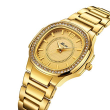 Load image into Gallery viewer, Geneva Designer Diamond Quartz Gold Watch for Women