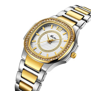 Geneva Designer Diamond Quartz Gold Watch for Women